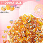 200Pcs Large Hole Beads Spacer Beads Orange Assorted European Craft Big Beads - Image 2