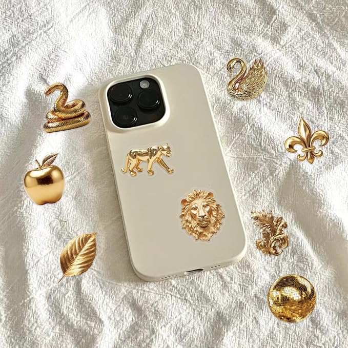 50 Pcs Luxury Golden Style Transparent Stickers - Image 3