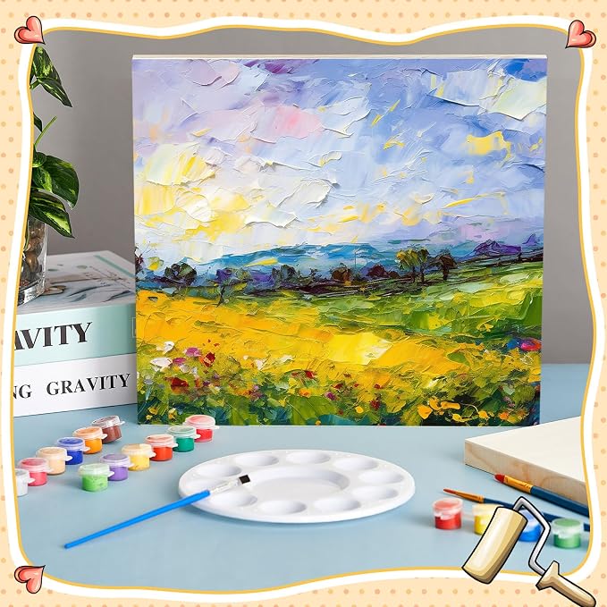 Barydat 1 Pack Wood Canvas Board 10 x 8 Unfinished Wood Canvas Wooden Panel - Image 5