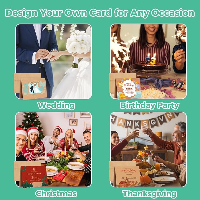 Ohuhu 4x6 Blank Brown Kraft Cards and Self-Seal Envelopes 100 Pack | 4"x6" - Image 6