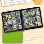 12 Pocket Ringless Side Loading Trading Card Binder, 720 Cards PU Fixed Page - Image 7