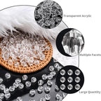 BONNY BOXX 2000pcs 4mm Acrylic Faceted Round Crystal Beads Transparent White - Image 2