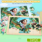 4 Sets of Wooden Puzzles, Each Set has 24 Pieces, Including Castle Unicorn - Image 4