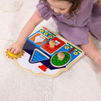 Melissa & Doug First Shapes Jumbo Knob Puzzle, Wooden Peg Puzzle - Image 3