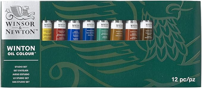 Winsor & Newton Winton Oil Color Paint, Studio Set, 10 x 37ml Tubes, 12 Piece by WinsorNewton