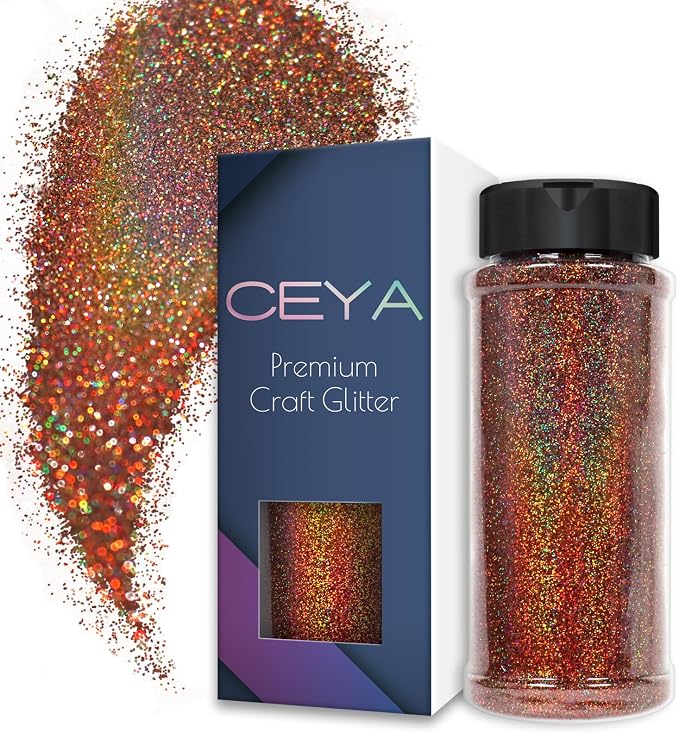 Ceya 3.8oz/ 110g Holographic Ultra Fine Glitter Powder Laser Brown Glitter by CEYA