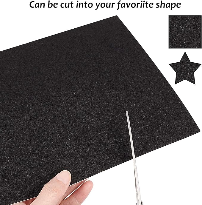 BENECREAT 10PCS Self Adhesive Backed Foam Sheet 12x8 Inch Black Nonslip EVA - Image 5