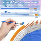 66 Pcs Small Paint Brushes Set - Image 2