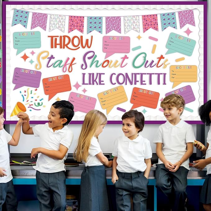 Staff Shout Out Bulletin Board Decorations Throw Staff Shout Out Like Confetti - Image 6