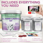 Luna Bean XL Family Hand Casting Kit – Extra Large Hand Mold Kit - Image 6