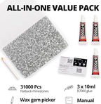 31000Pcs Silver Clear Rhinestones - Image 2