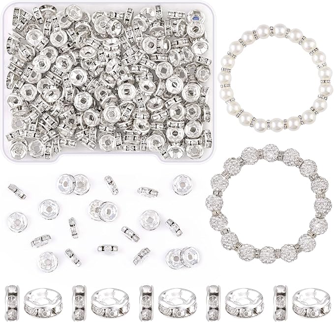 200 pcs 6mm Spacer Beads for for Jewelry Making | Rondelle Bead Spacers Bulk by TINKRSTUFF
