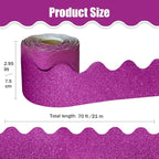 70Ft Shine Pink Bulletin Board Borders，Scalloped Poster Boards Decorations Trim - Image 2