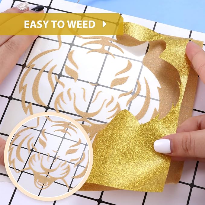 HTVRONT Glitter HTV, Easy-Weed for Craft Design - Image 2