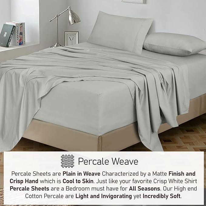 RUVANTI 100% Cotton Sheets – Queen Size Percale Bedding, Cooling & Breathable - Image 6