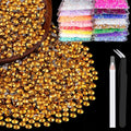 2500pcs 5mm Resin Rhinestones Bulk, Mineral Gold Flatback Round Jelly by BELLEBOOST
