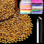 2500pcs 5mm Resin Rhinestones Bulk, Mineral Gold Flatback Round Jelly by BELLEBOOST