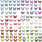 COMNICO 240PCS Butterfly Stickers, PET Waterproof Transparent Colorful Resin - Image 7
