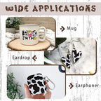 Tintnut Cowhide Permanent Vinyl Black White Adhesive Vinyl Roll 12in x 5ft | - Image 3