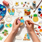 80PCS Unfinished Ornament Wood Crafts, Painting Blank Wooden Cutouts | DIY 10 - Image 4