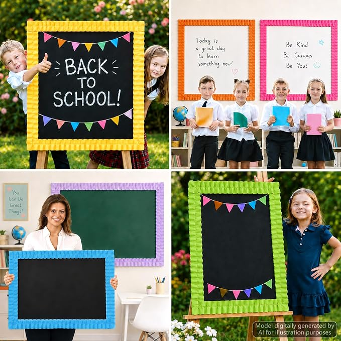 6 Rolls 40 Ft Ruffled Bulletin Board Borders Back to School Classroom Decor - Image 8
