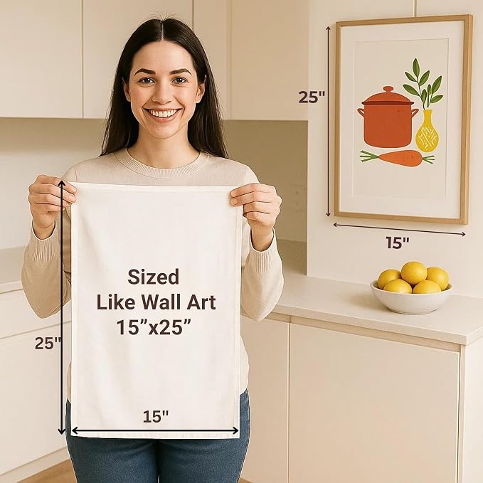 Flour Sack Towels | Tea Towel for Crafts| Kitchen Dish Cotton Blank Towel for - Image 2