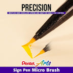 Pentel Arts Sign Pen Micro Brush Tip, 12-PK Plastic Box - Image 4
