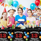 13th Birthday Decorations for Boys Red Black 13th Happy Birthday Tablecloth for - Image 2