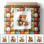 Cozy Animals Patchwork Quilting Fabric Panel – 6× Blocks + Bonus Patchwork - Image 2