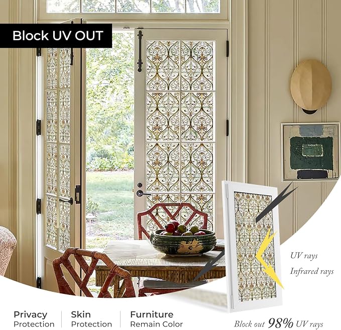 3D Stained Glass Window Film, Decorative Window Privacy Film - Image 4