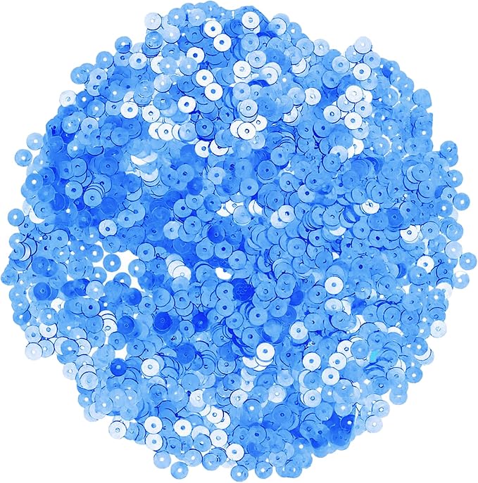 Mandala Crafts 6mm Flat Round Light Blue Sequins - Image 2