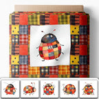 Patchwork Ladybug Cotton Fabric Panel – 6 Designs + Bonus Sheet 29.5×19.6 inch - Image 2