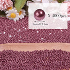 4000pcs Wine Red 3mm Pearl Beads - Image 2