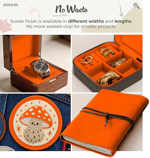 VViViD DECO65 Suede Orange Permanent Adhesive Craft Vinyl - Image 2