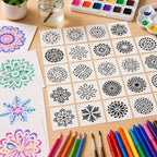 50 Pcs Large Mandala Stencils for Painting, 3.93 X 3.93 Inch Flower Stencils - Image 6