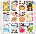 Aowplc 48 Sheets Make-a-Face Animal Stickers Mix and Match by Aowplc