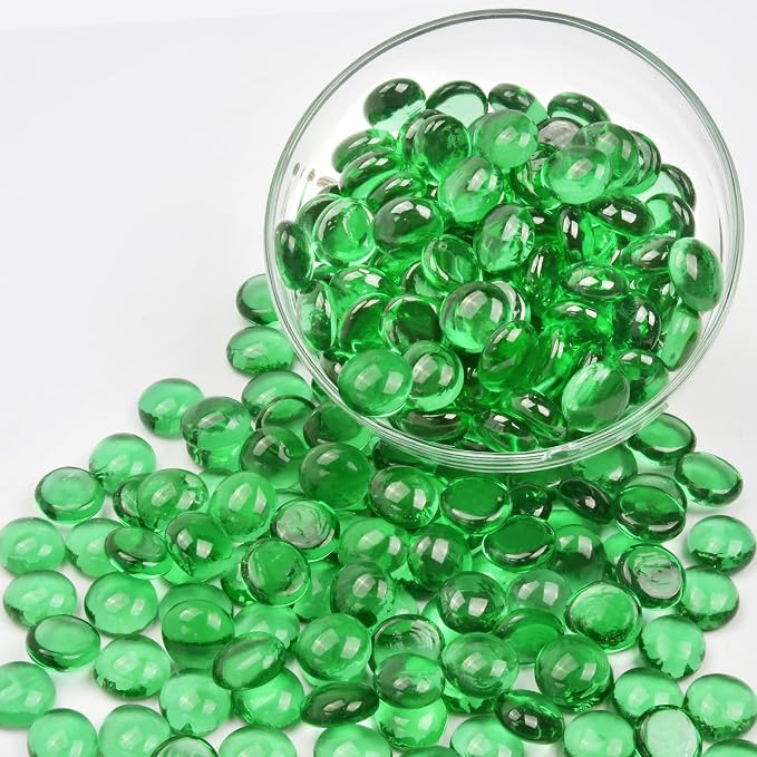 1LB Green Flat Glass Marbles for Vases, Gemstone Beads Vase Filler Decorative - Image 7