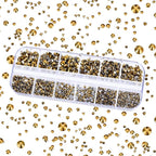 TecUnite 2000 Pieces Flat Back Gems Round Crystal Rhinestones 6 Sizes - Image 4