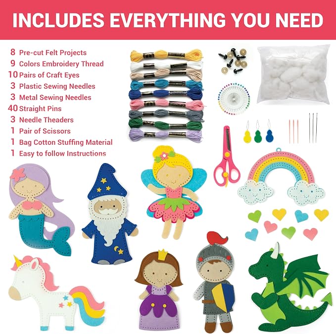 Craftorama Sewing Kit for Kids, Fun and Educational Fairytale Craft Set for - Image 2