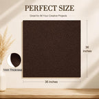 Chocolate Brown Large Felt Fabric 36" x 36", 1mm Stiff Felt Sheet, Nonwoven - Image 3
