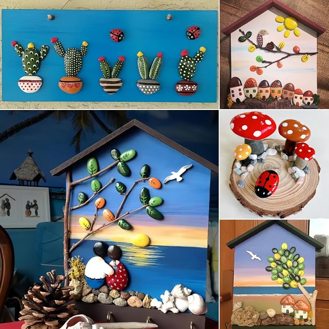 CYLHCM 100PCS Tiny Painting Rocks, DIY Pebble - Image 5