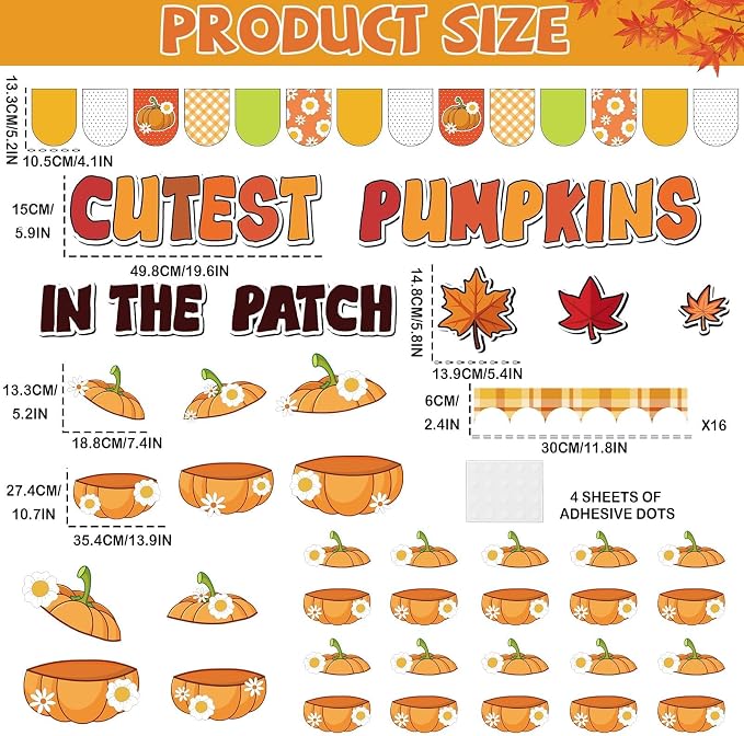 Thanksgiving Pumpkin Bulletin Board Fall Pumpkin Classroom Decorations Autumn - Image 2