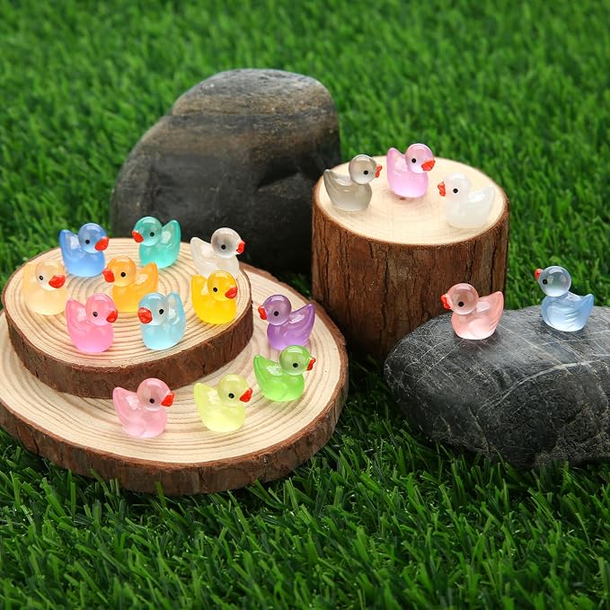 GWAHSA 240pcs Luminous Mini Resin Ducks, Tiny Animals Bulk Glow in The Dark - Image 6