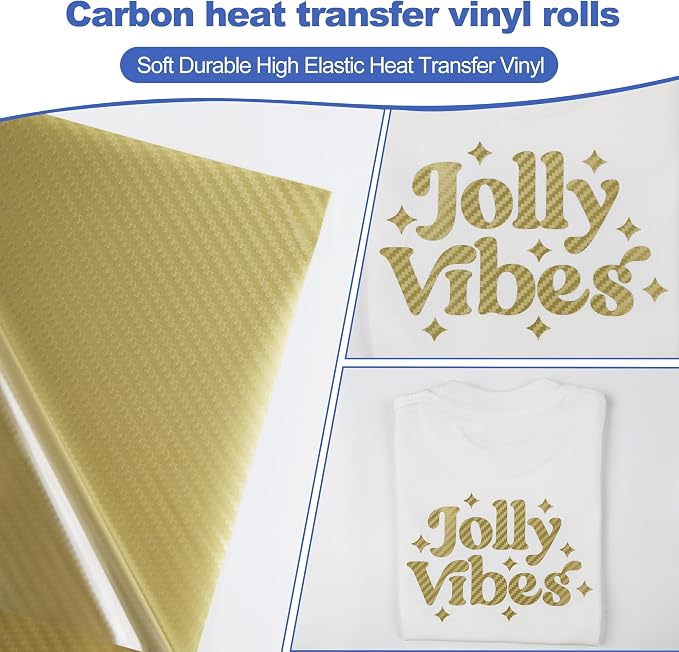 guangyintong Heat Transfer Vinyl Carbon Gold HTV Rolls, HTV Vinyl - Image 5