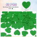 MECCANIXITY 60Pcs Glitter Foam Stickers 1 Inch Self-Adhesive Sparkly - Image 2