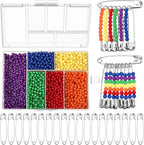 80 Safety Pin Fashion Bulk Include Safety Pin and Small Beads, Flag Bead Craft by FineCheer