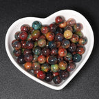 35pcs Smooth Natural Agate Beads，10mm Dragon Vein Gemstone Round Loose Stone - Image 5