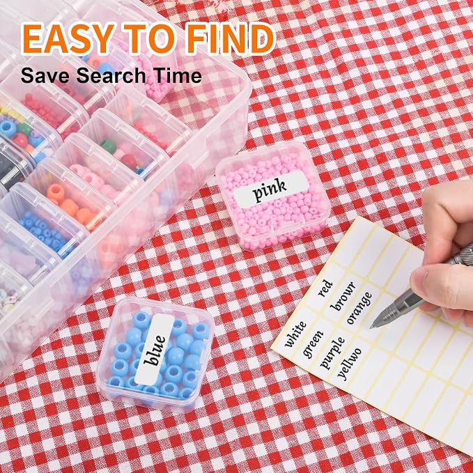 Bead Organizer Box, Craft Storage Box Features Hinged Lid and Labels, Mini Boxes - Image 4