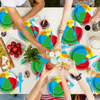 Qyeahkj 50 Guests Beach Pool Ball Party Plates and Napkins Tableware Set Summer - Image 7