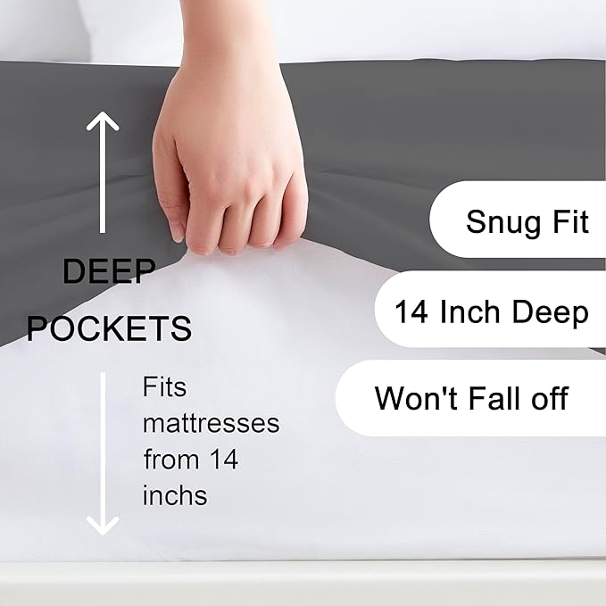 Hotella 100% Microfiber Ultra Soft 78"x80" King Size Fitted Sheet Only - Image 2